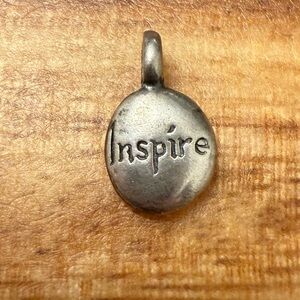 Charm Pendant 925 Sterling Silver "INSPIRE". Wear on your own chain, or a cord.